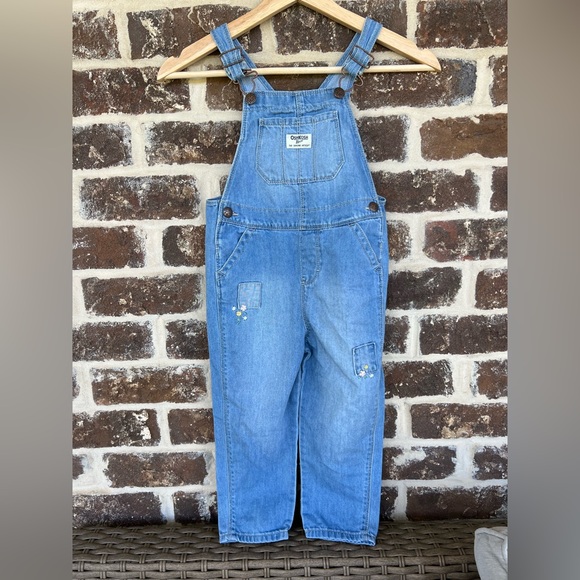 OshKosh B'gosh Other - OshKosh: Blue Denim Overalls with Floral Embroidery: Size 4T